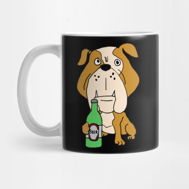 Adorable Bulldog Drinking Beer l2sanpiero